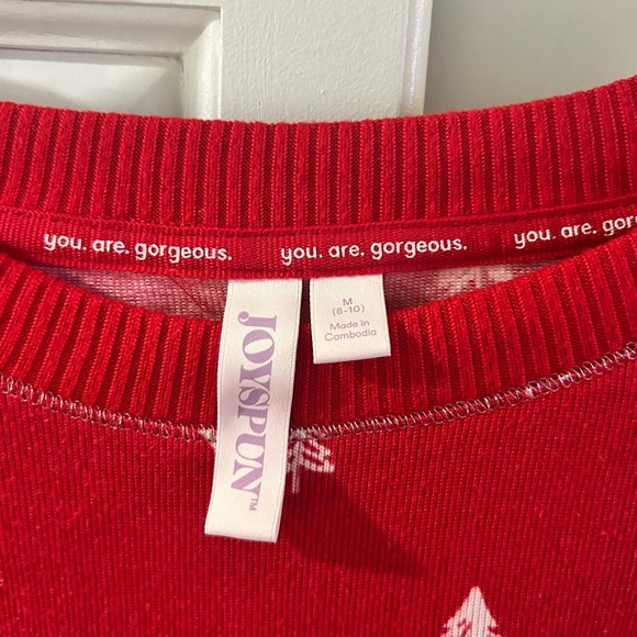 Red Sweater with White Tree Pattern - Picture 3 of 3